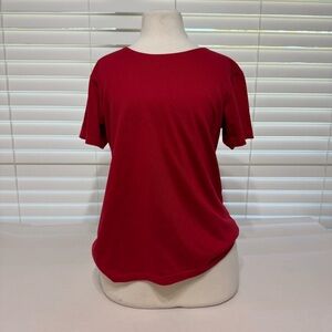 Elegant Red Short Sleeve Women's Tee